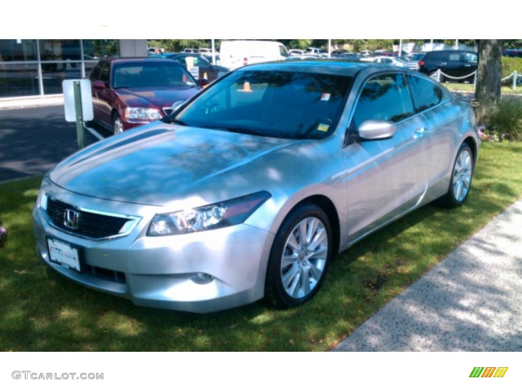 2008 Accord EX-L V6 Coupe - Alabaster Silver Metallic / Black photo #2