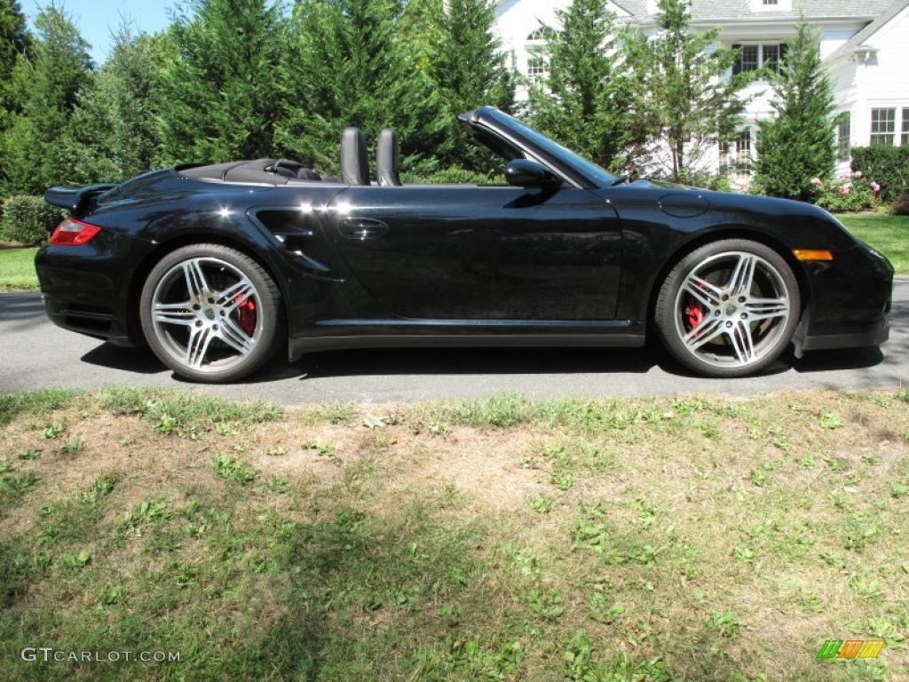 2008 911 Turbo Cabriolet - Black / Black photo #7