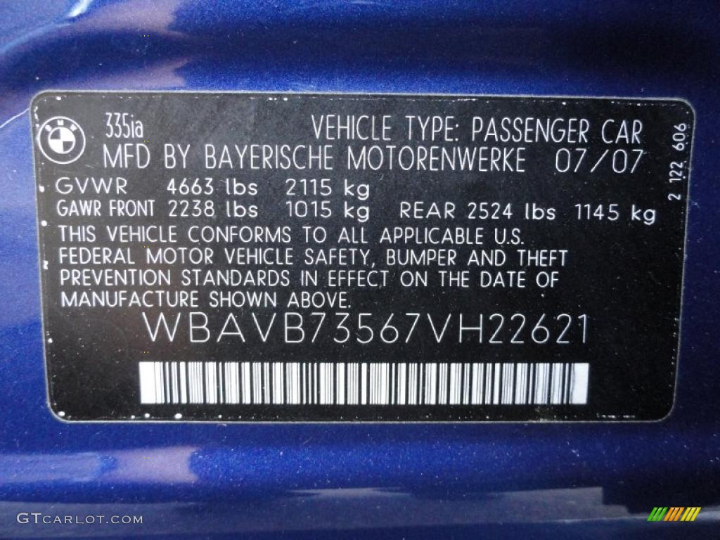 2007 3 Series 335i Sedan - Montego Blue Metallic / Beige photo #17