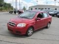 2007 Sport Red Chevrolet Aveo LS Sedan  photo #5