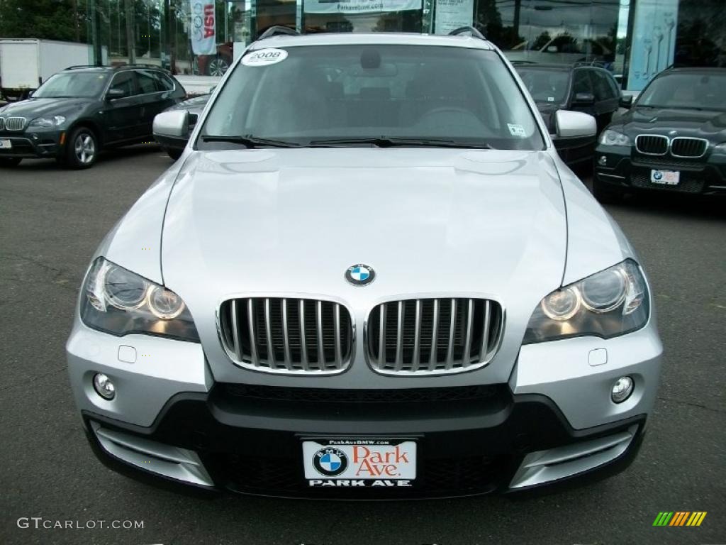 2008 X5 4.8i - Titanium Silver Metallic / Black photo #2