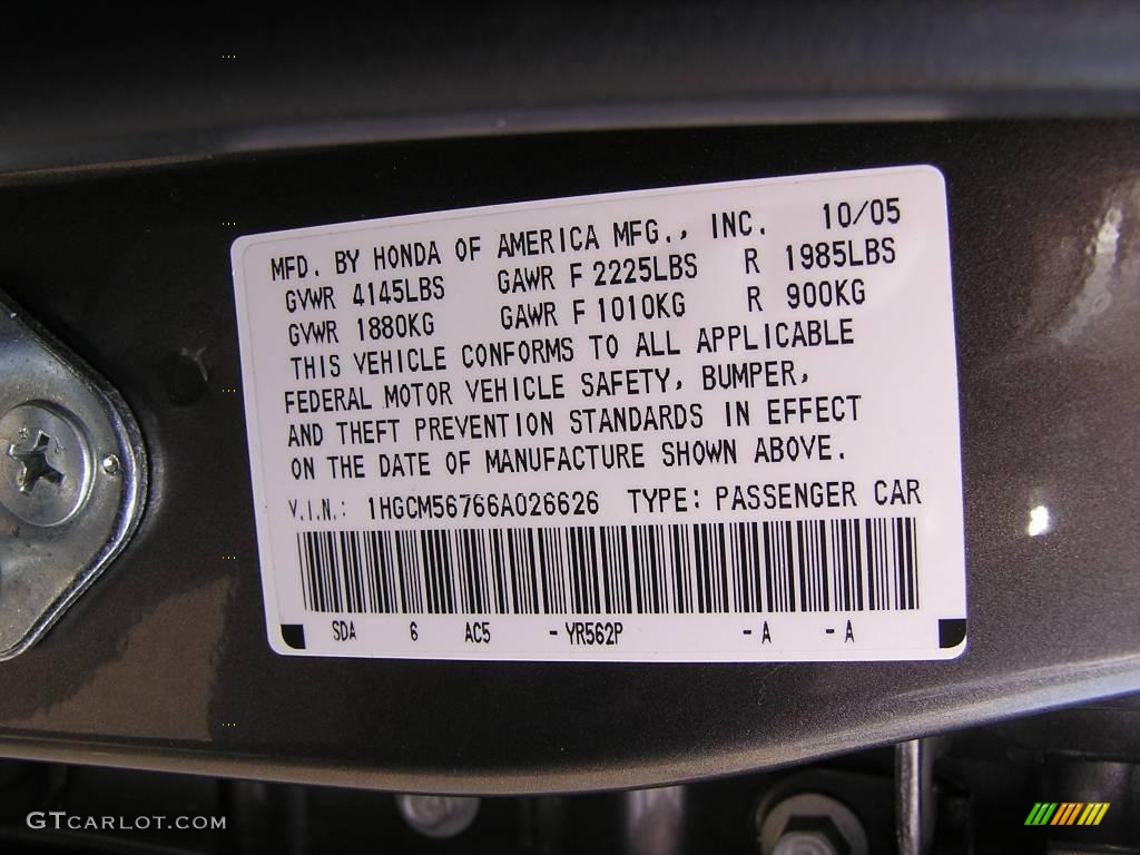 2006 Accord EX Sedan - Carbon Bronze Pearl / Black photo #17