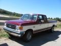 1990 Cabernet Red Ford F150 XLT Lariat Extended Cab #36063561