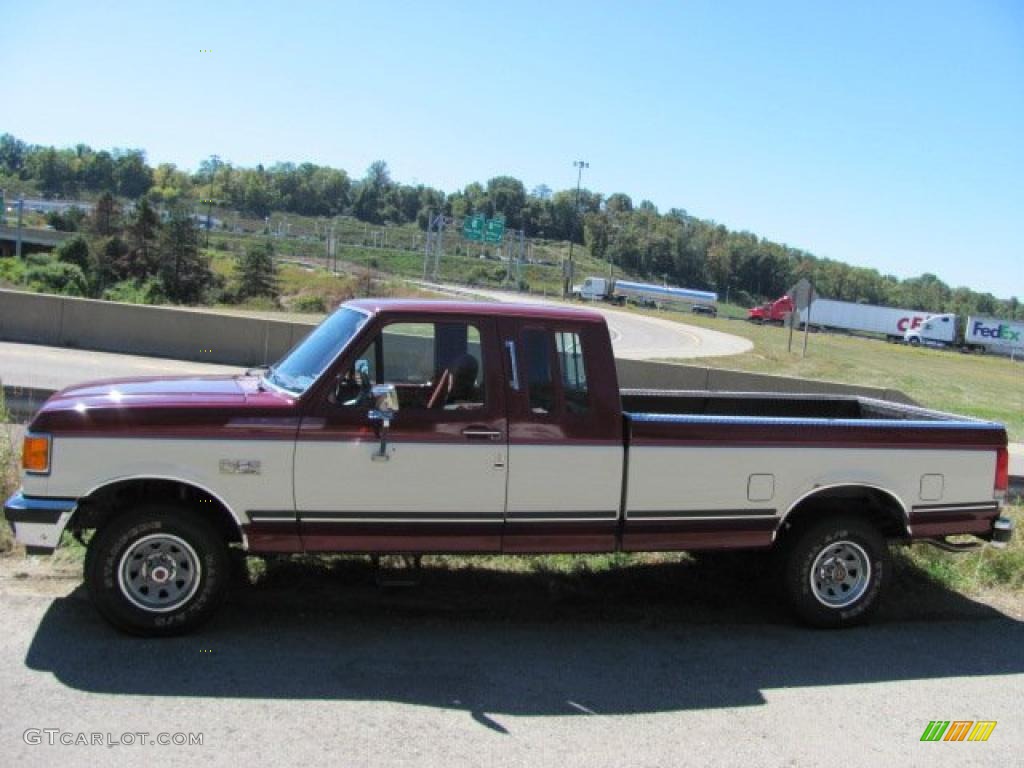 Cabernet Red 1990 Ford F150 XLT Lariat Extended Cab Exterior Photo #36148155