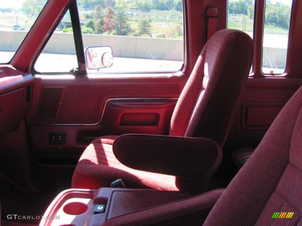 Scarlet Red Interior 1990 Ford F150 XLT Lariat Extended Cab Photo #36148267