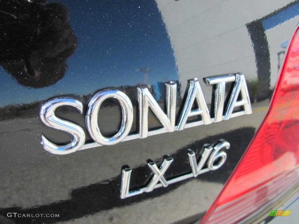 2003 Sonata LX V6 - Ebony Black / Black photo #7