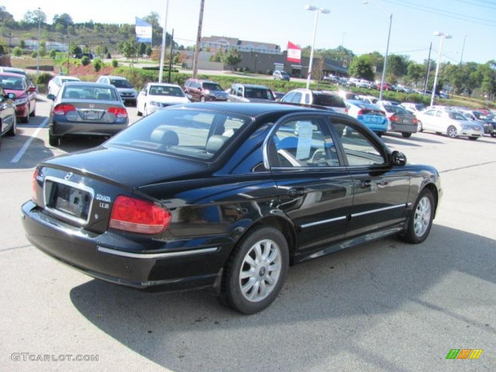 2003 Sonata LX V6 - Ebony Black / Black photo #8