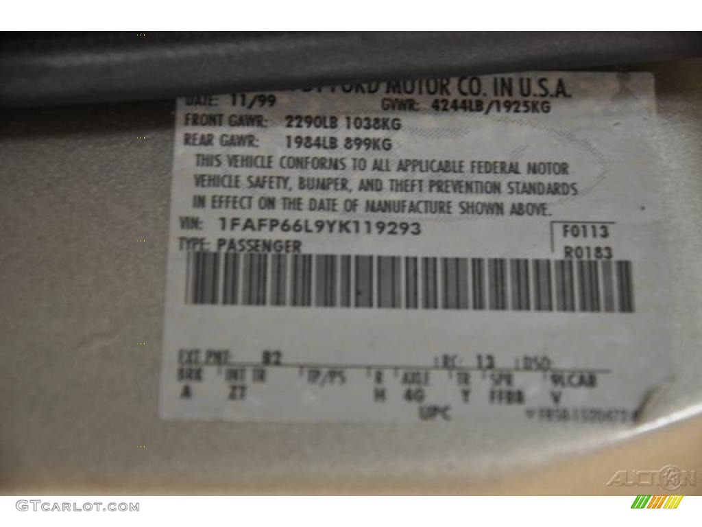 2000 Contour SE Sport - Harvest Gold Metallic / Greystone photo #10