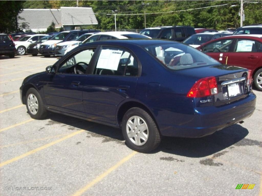 2003 Civic LX Sedan - Eternal Blue Pearl / Gray photo #2