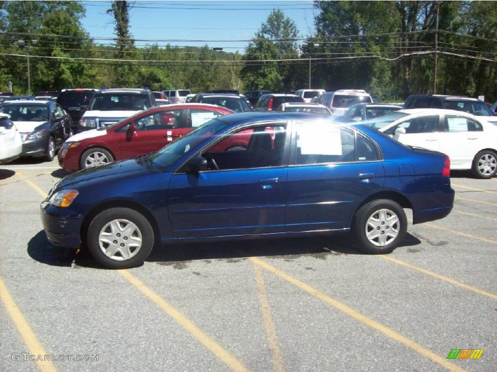 2003 Civic LX Sedan - Eternal Blue Pearl / Gray photo #21