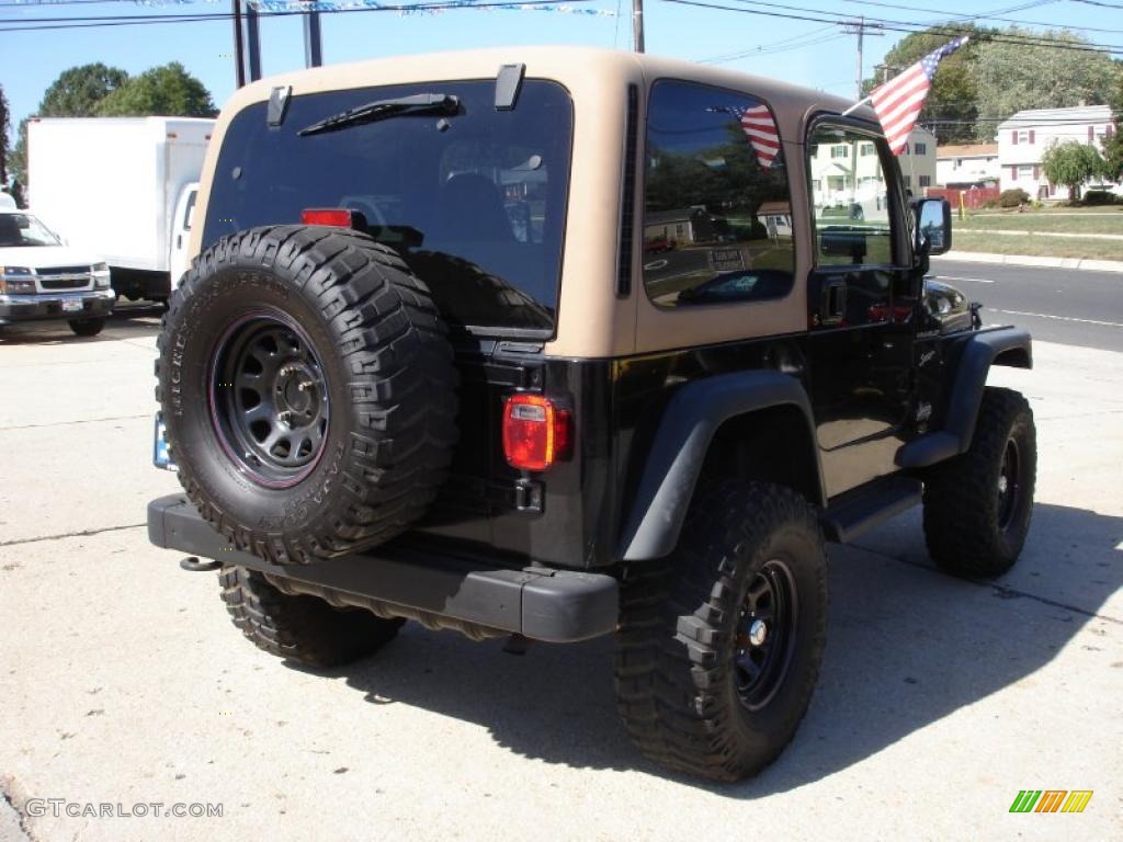 2002 Wrangler Sport 4x4 - Black / Camel Beige photo #4