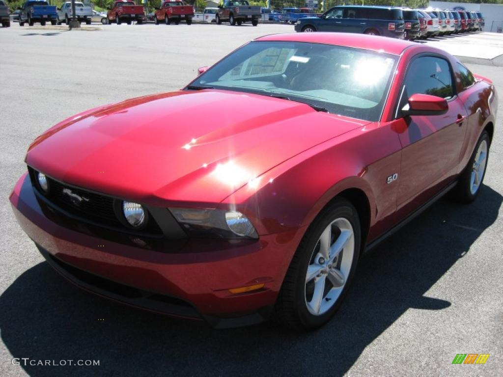 2011 Mustang GT Premium Coupe - Red Candy Metallic / Saddle photo #2