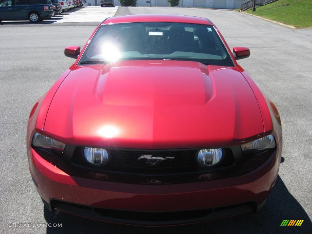 2011 Mustang GT Premium Coupe - Red Candy Metallic / Saddle photo #3