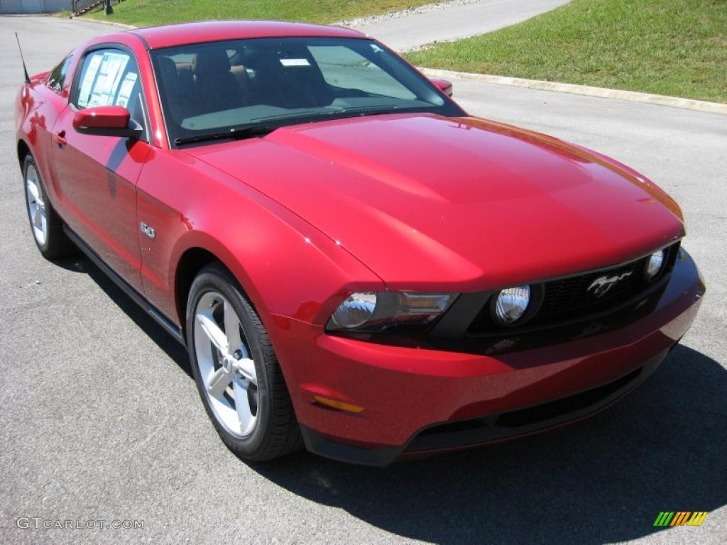 2011 Mustang GT Premium Coupe - Red Candy Metallic / Saddle photo #4