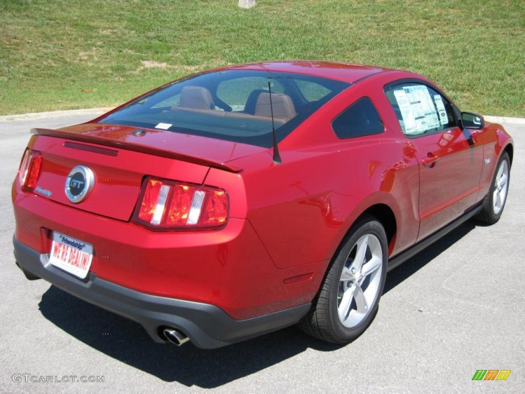 2011 Mustang GT Premium Coupe - Red Candy Metallic / Saddle photo #6