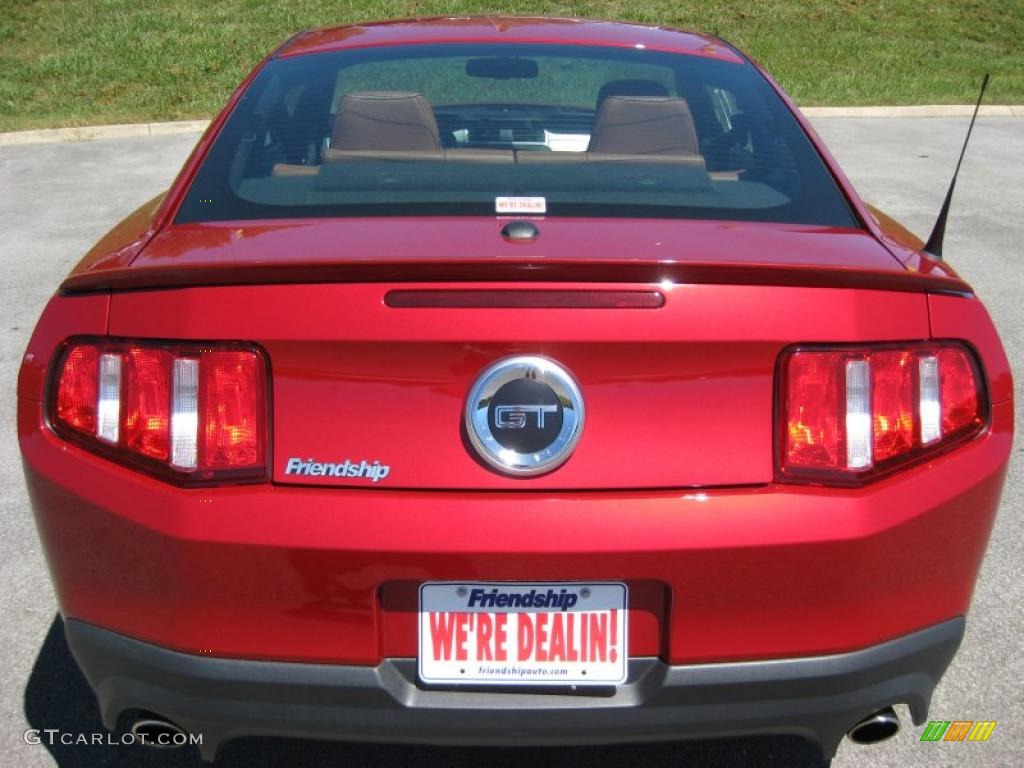 2011 Mustang GT Premium Coupe - Red Candy Metallic / Saddle photo #7