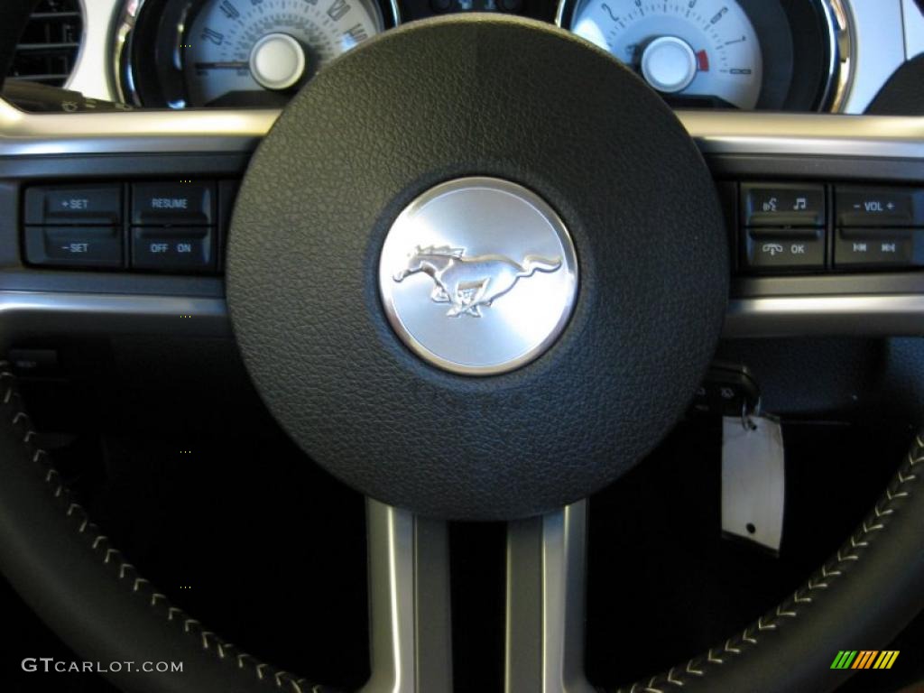 2011 Mustang V6 Premium Coupe - Sterling Gray Metallic / Stone photo #27