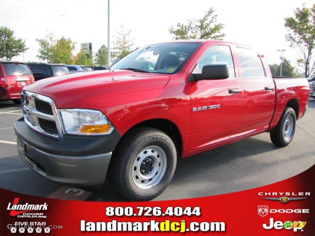 2011 Ram 1500 ST Crew Cab - Flame Red / Dark Slate Gray/Medium Graystone photo #1