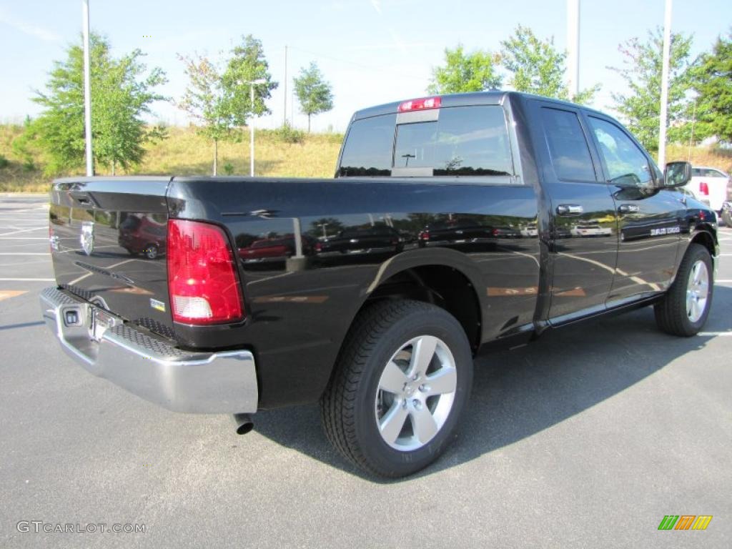 2011 Ram 1500 Big Horn Quad Cab - Brilliant Black Crystal Pearl / Dark Slate Gray/Medium Graystone photo #3