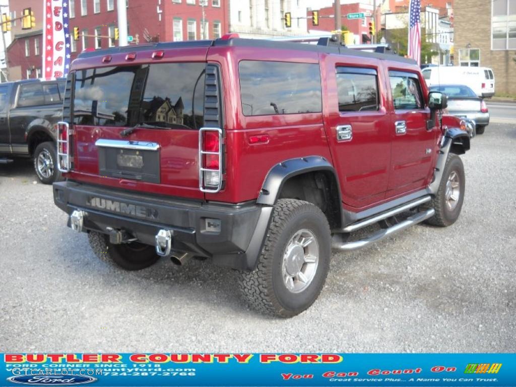 2005 H2 SUV - Red Metallic / Ebony Black photo #2
