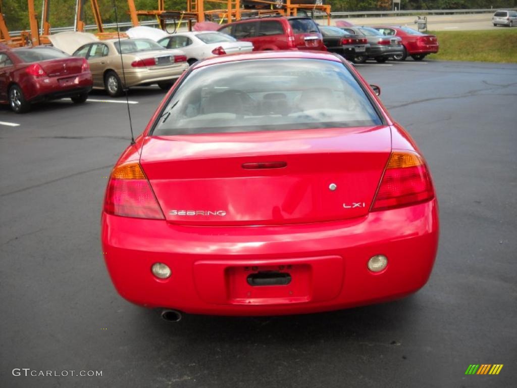 2001 Sebring LXi Coupe - Indy Red / Black/Light Gray photo #6