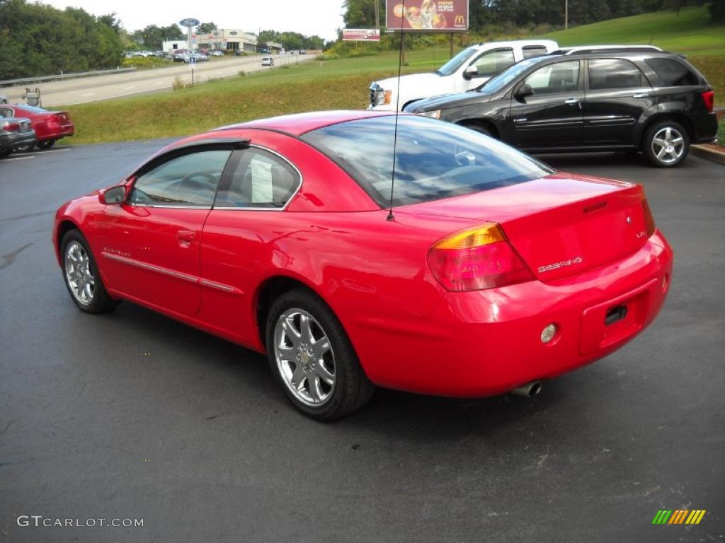 2001 Sebring LXi Coupe - Indy Red / Black/Light Gray photo #7