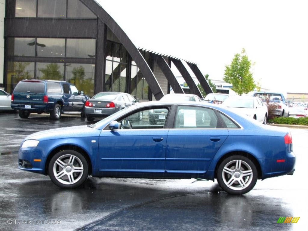 2008 A4 2.0T quattro Sedan - Ocean Blue Pearl Effect / Light Gray photo #1