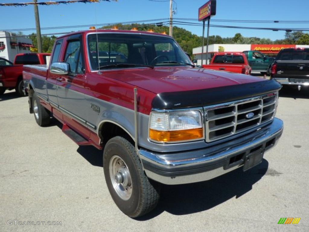 1997 F250 XLT Extended Cab 4x4 - Toreador Red Metallic / Medium Graphite photo #9