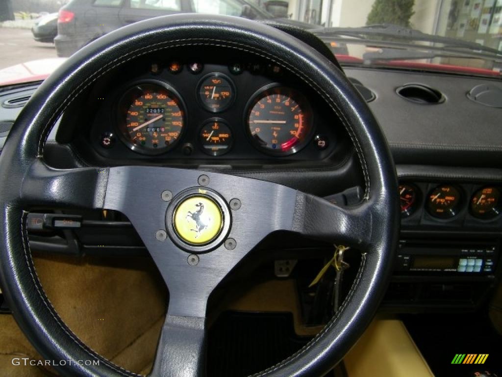 1989 Ferrari 328 GTS Tan Steering Wheel Photo #3618270