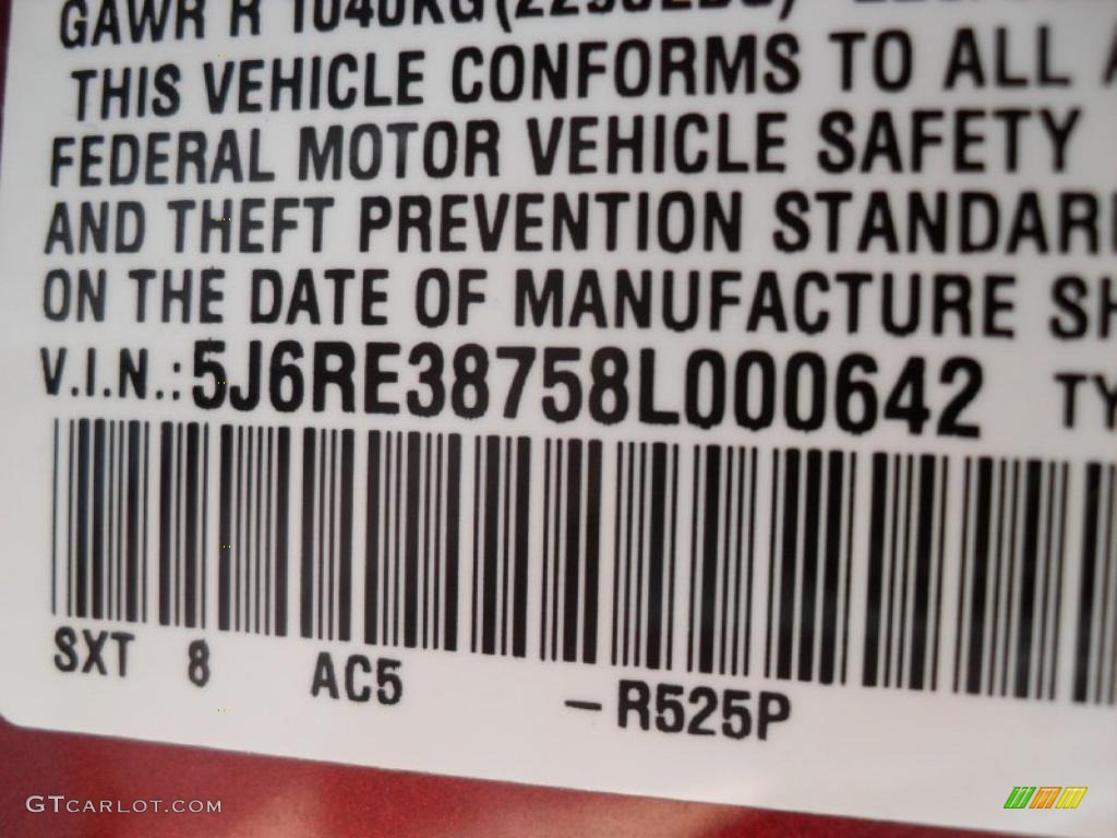 2008 CR-V EX-L - Tango Red Pearl / Gray photo #7