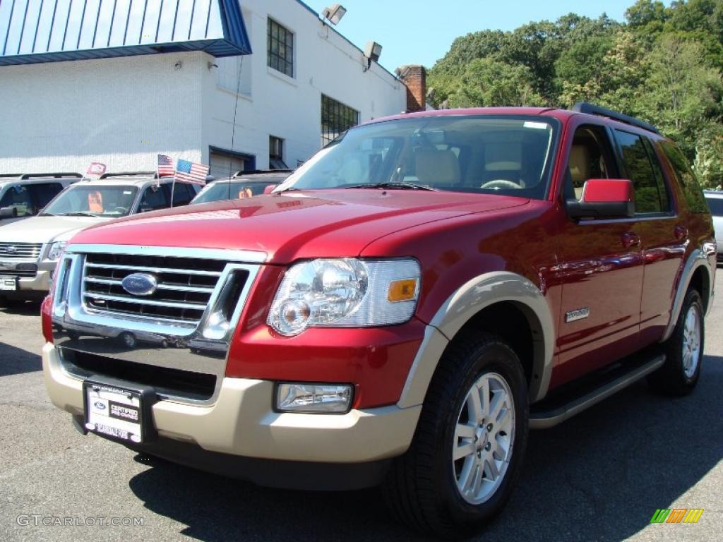 2008 Explorer Eddie Bauer 4x4 - Redfire Metallic / Camel photo #1