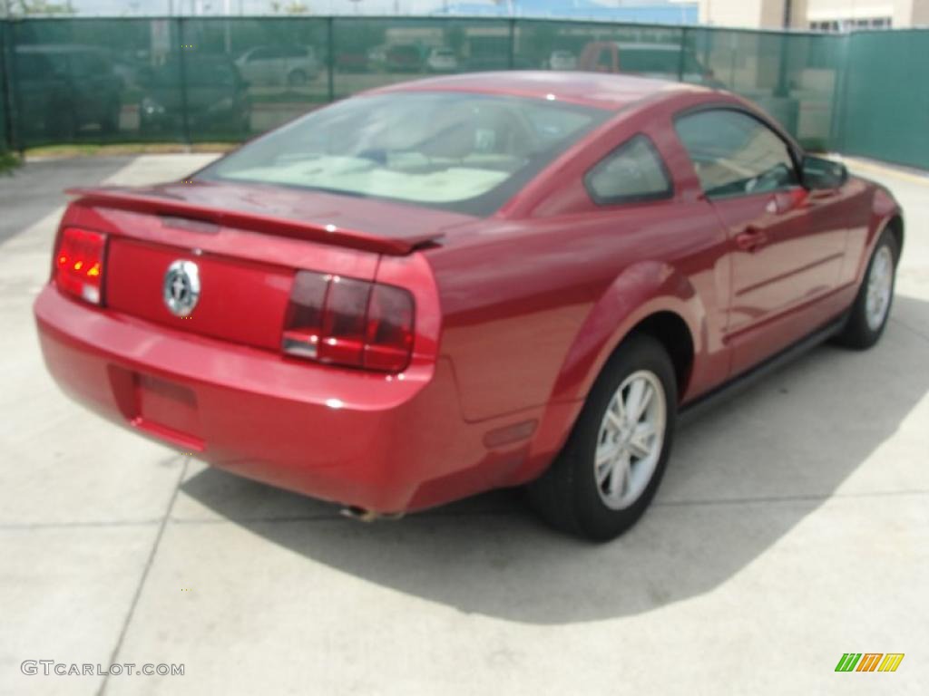 2007 Mustang V6 Deluxe Coupe - Redfire Metallic / Medium Parchment photo #3