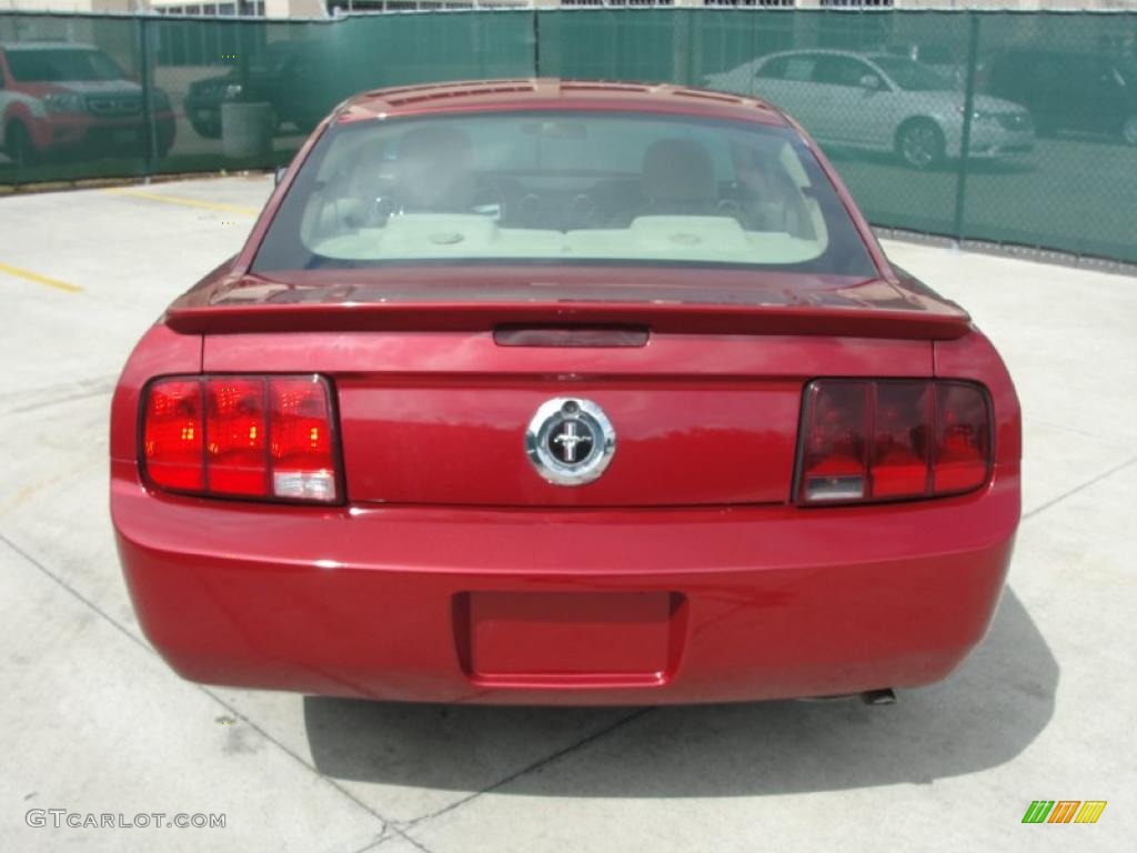 2007 Mustang V6 Deluxe Coupe - Redfire Metallic / Medium Parchment photo #4