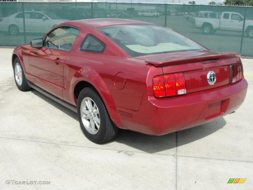 2007 Mustang V6 Deluxe Coupe - Redfire Metallic / Medium Parchment photo #5