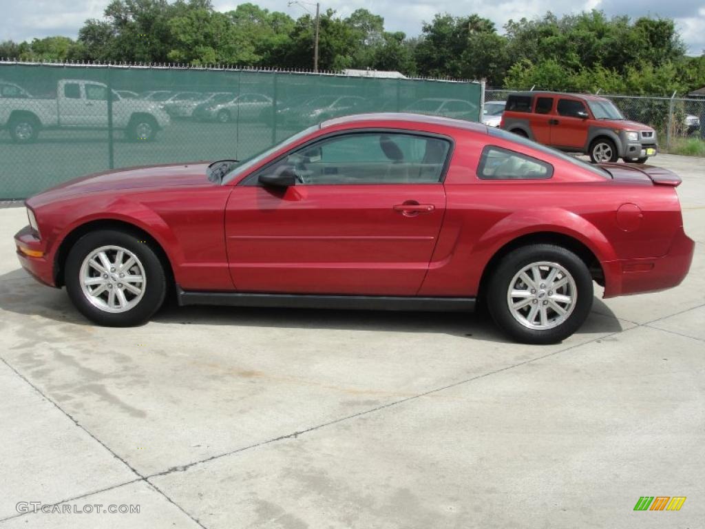 2007 Mustang V6 Deluxe Coupe - Redfire Metallic / Medium Parchment photo #6