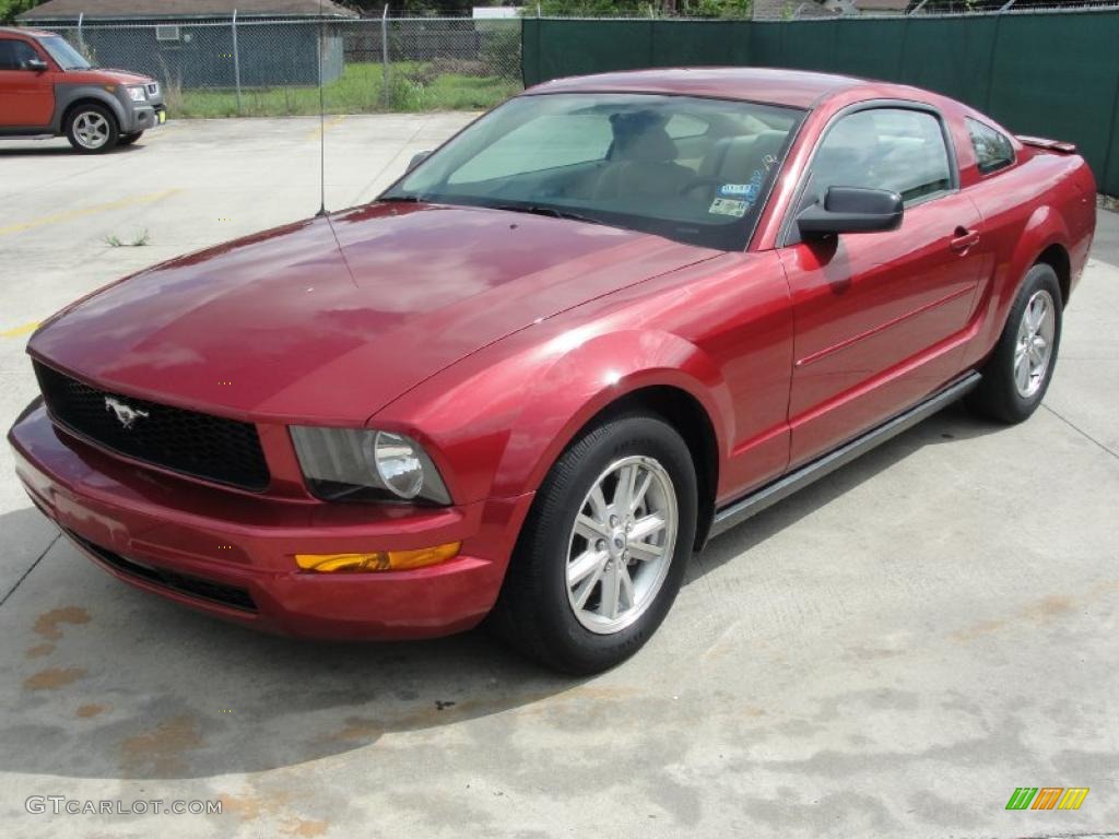 2007 Mustang V6 Deluxe Coupe - Redfire Metallic / Medium Parchment photo #7