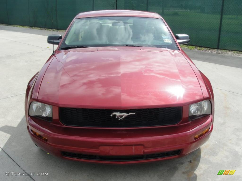 2007 Mustang V6 Deluxe Coupe - Redfire Metallic / Medium Parchment photo #8