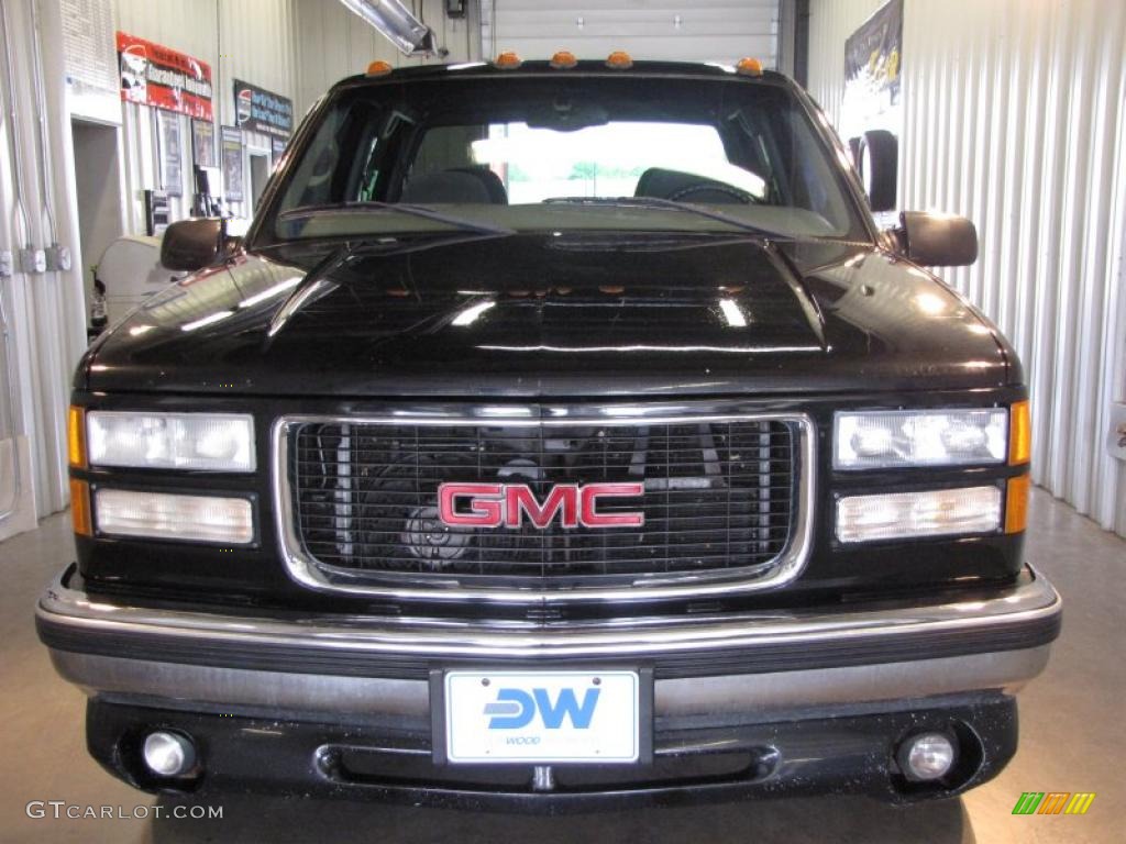 2000 Sierra 3500 SLE Crew Cab Dually - Black / Gray photo #2