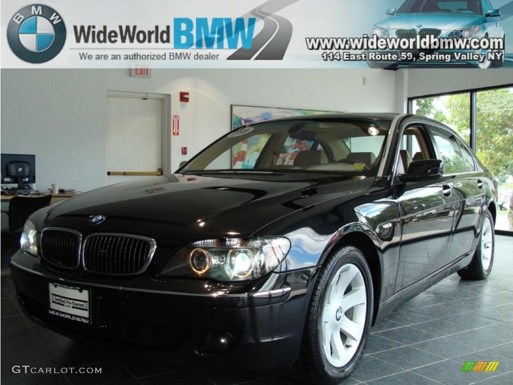 2008 7 Series 750Li Sedan - Azurite Black Metallic / Cream Beige photo #1