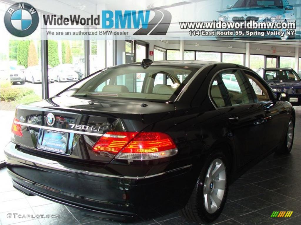 2008 7 Series 750Li Sedan - Azurite Black Metallic / Cream Beige photo #4