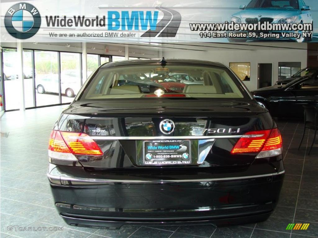 2008 7 Series 750Li Sedan - Azurite Black Metallic / Cream Beige photo #5