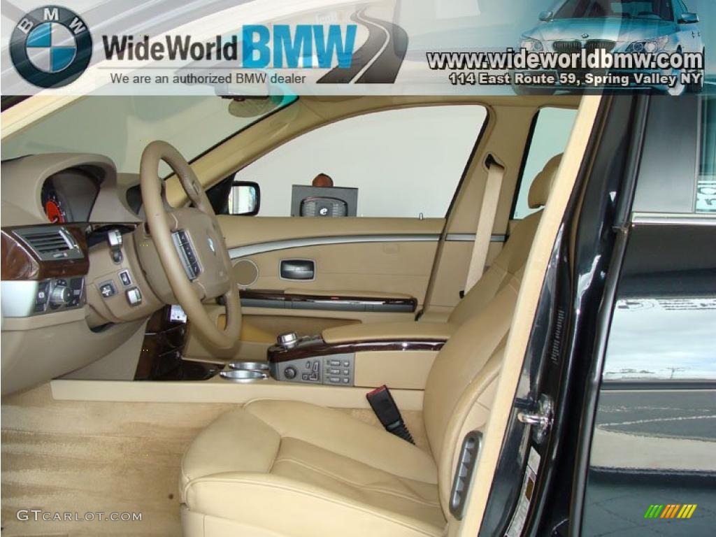 2008 7 Series 750Li Sedan - Azurite Black Metallic / Cream Beige photo #7