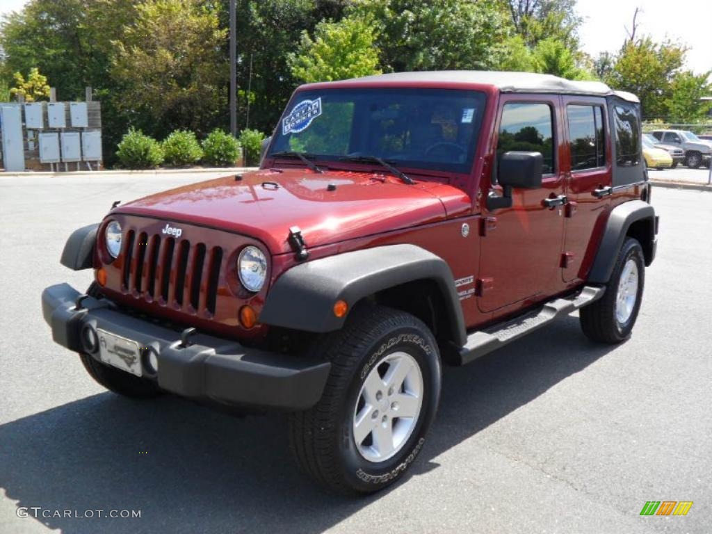 2010 Wrangler Unlimited Sport 4x4 - Red Rock Crystal Pearl / Dark Slate Gray/Medium Slate Gray photo #1