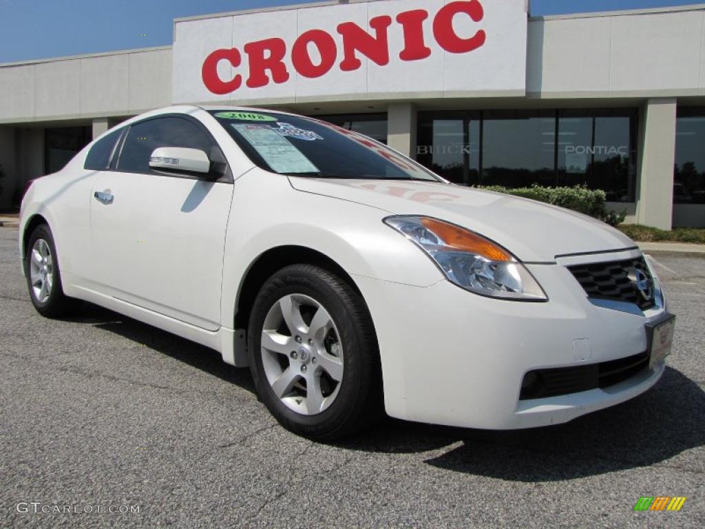 2008 Altima 3.5 SE Coupe - Winter Frost Pearl / Blond photo #1