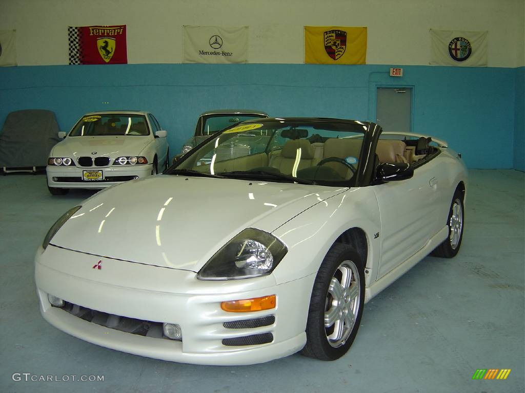 2001 Eclipse Spyder GT - Dover White Pearl / Tan photo #1