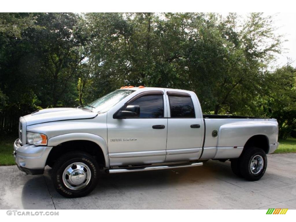 2004 Ram 3500 Laramie Quad Cab 4x4 Dually - Bright Silver Metallic / Dark Slate Gray photo #2