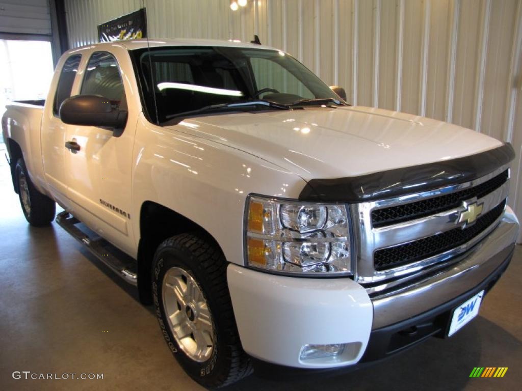 2008 Silverado 1500 LT Extended Cab 4x4 - Summit White / Ebony photo #1