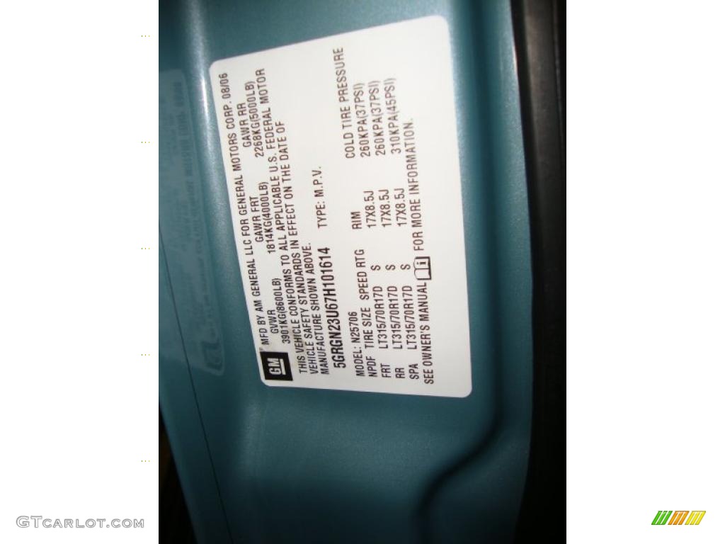 2007 H2 SUV - Glacier Blue Metallic / Ebony Black photo #43