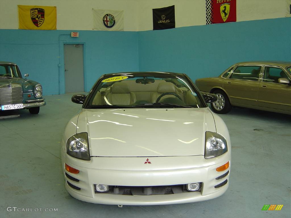 2001 Eclipse Spyder GT - Dover White Pearl / Tan photo #19