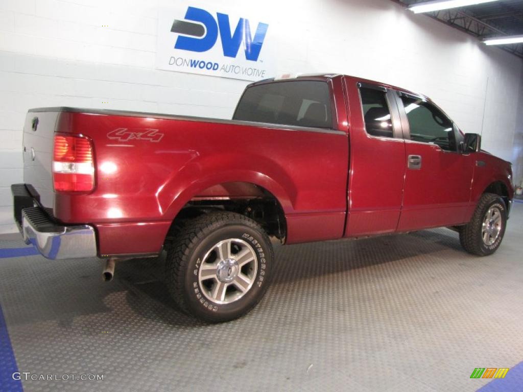 2006 F150 XLT SuperCab 4x4 - Dark Toreador Red Metallic / Medium/Dark Flint photo #4